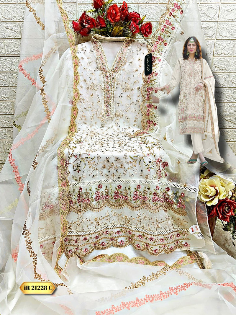 Fepic Rosemeen IR 21228 C Organza Embroidered Worked Pakistani Suits