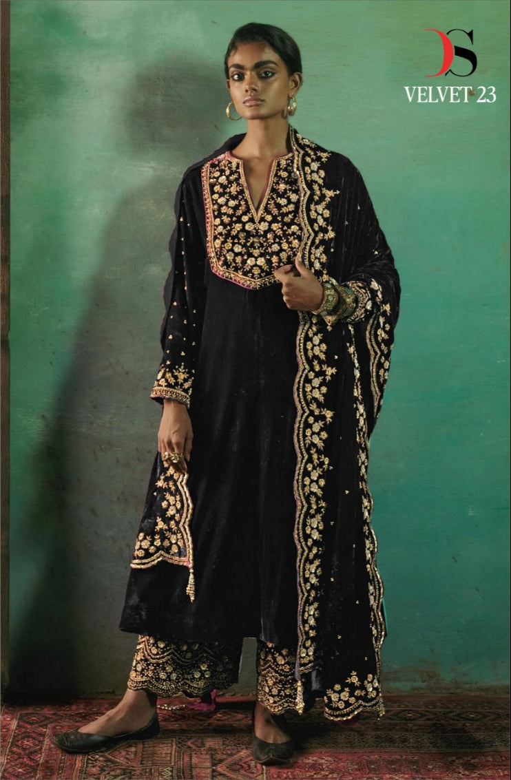 Deepsy Suits 32213 H Velvet With Heavy Embroidery Worked Pakistani Suits