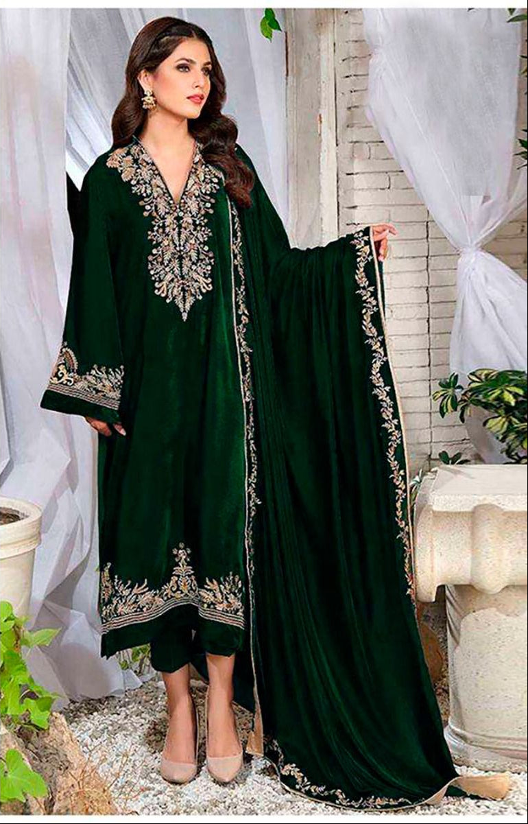 Florent 1024 C 9000 Velvet With Heavy Embroidery Worked Pakistani Suits