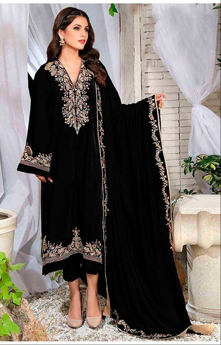 Florent 1024 D 9000 Velvet With Heavy Embroidery Worked Pakistani Suits