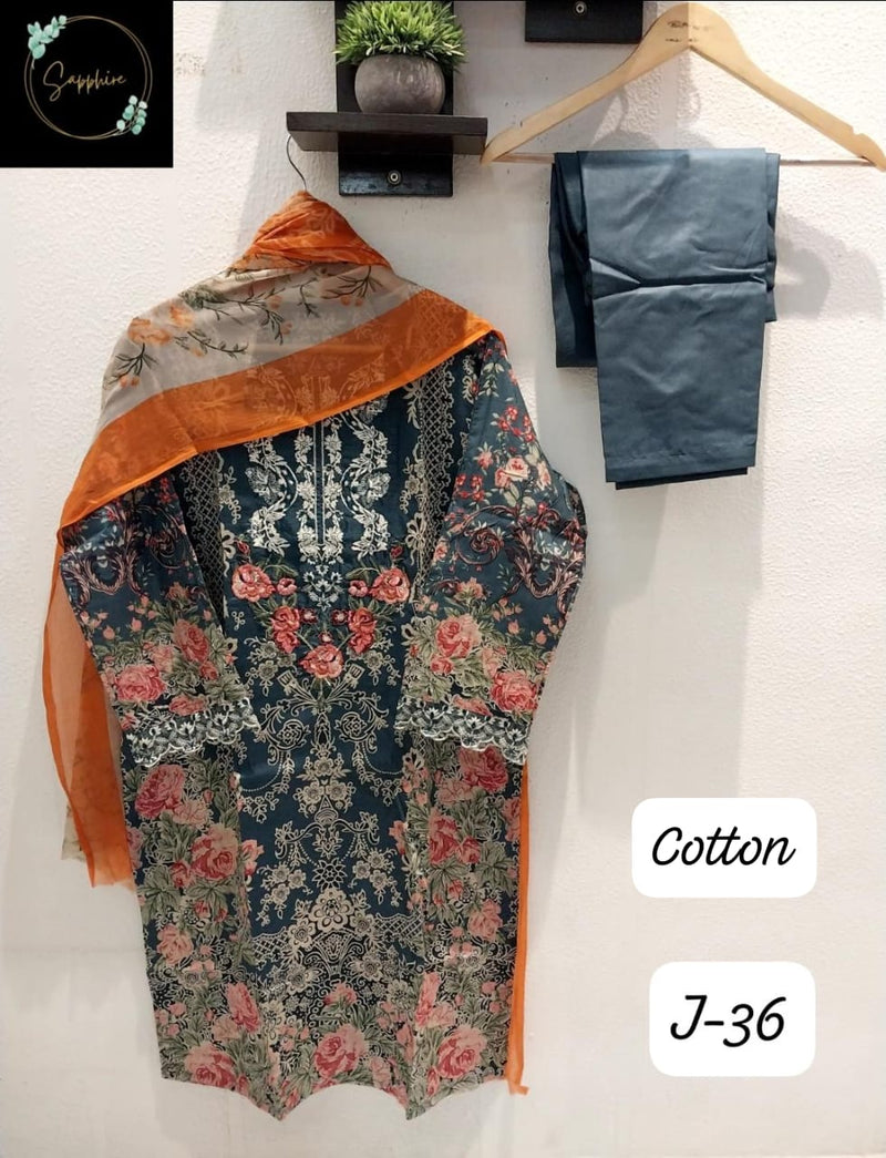 Sapphire Jazmin Vol J 36 Lawn Cotton With Patch Work & Multiple Patches Pakistani Pret