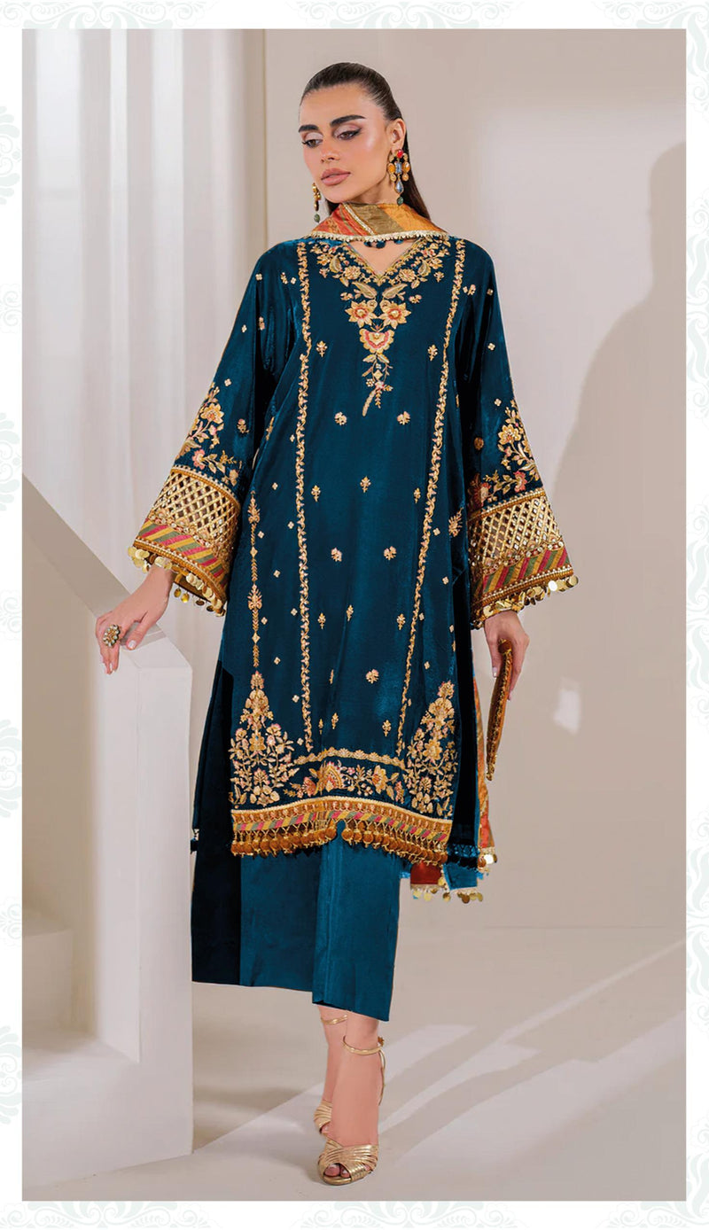 Deepsy Suits 32216 B Velvet With Heavy Embroidery Worked Pakistani Suits