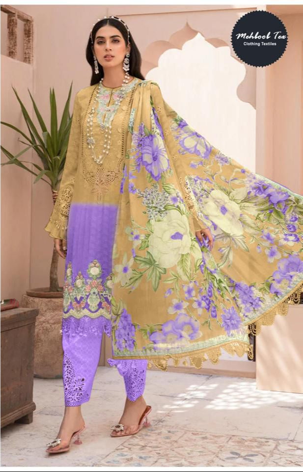 Mehboob Tex 1453 B Pure Cotton Print With Exclusive Patch Embroidery Worked Pakistani Suits