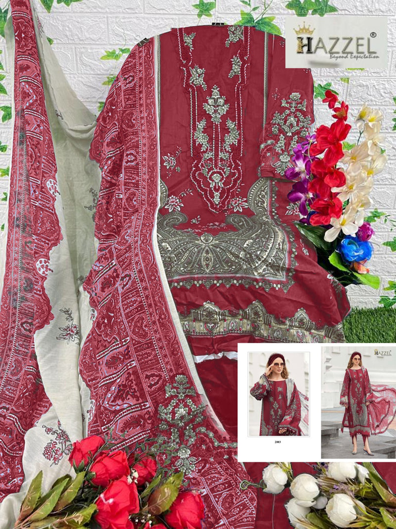 Hazzel 2003 Pure Cotton Printed And Embroidery Patches Worked Pakistani Suits