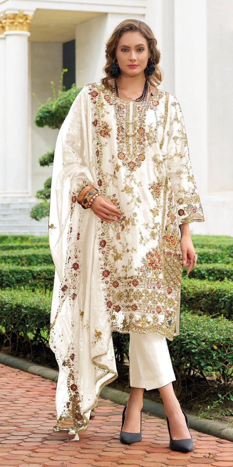 Fepic Rosemeen C 1930 B Organza Embroidered Worked Pakistani Suits