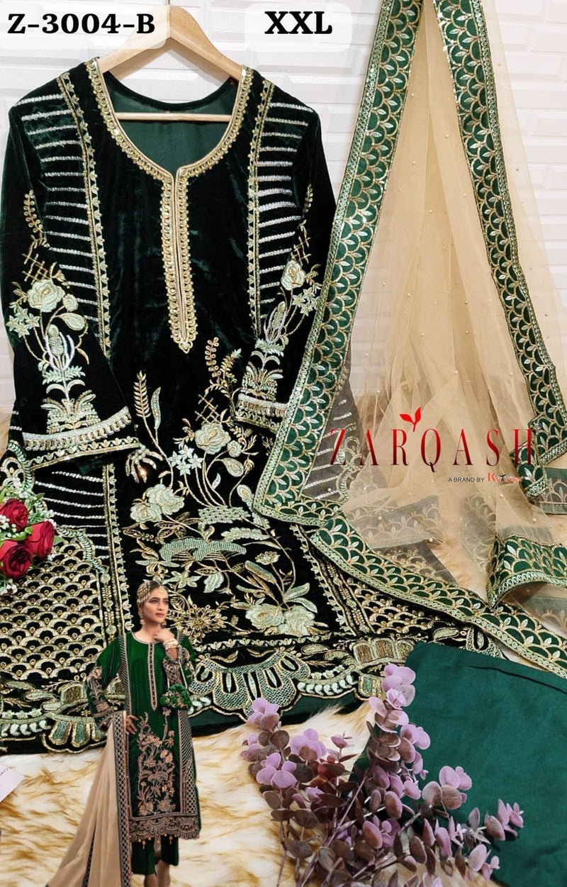 Zarqash Z 3004 Designer Stylish Tunic Heavy Embroidery Work Readymade Pakistani Suits