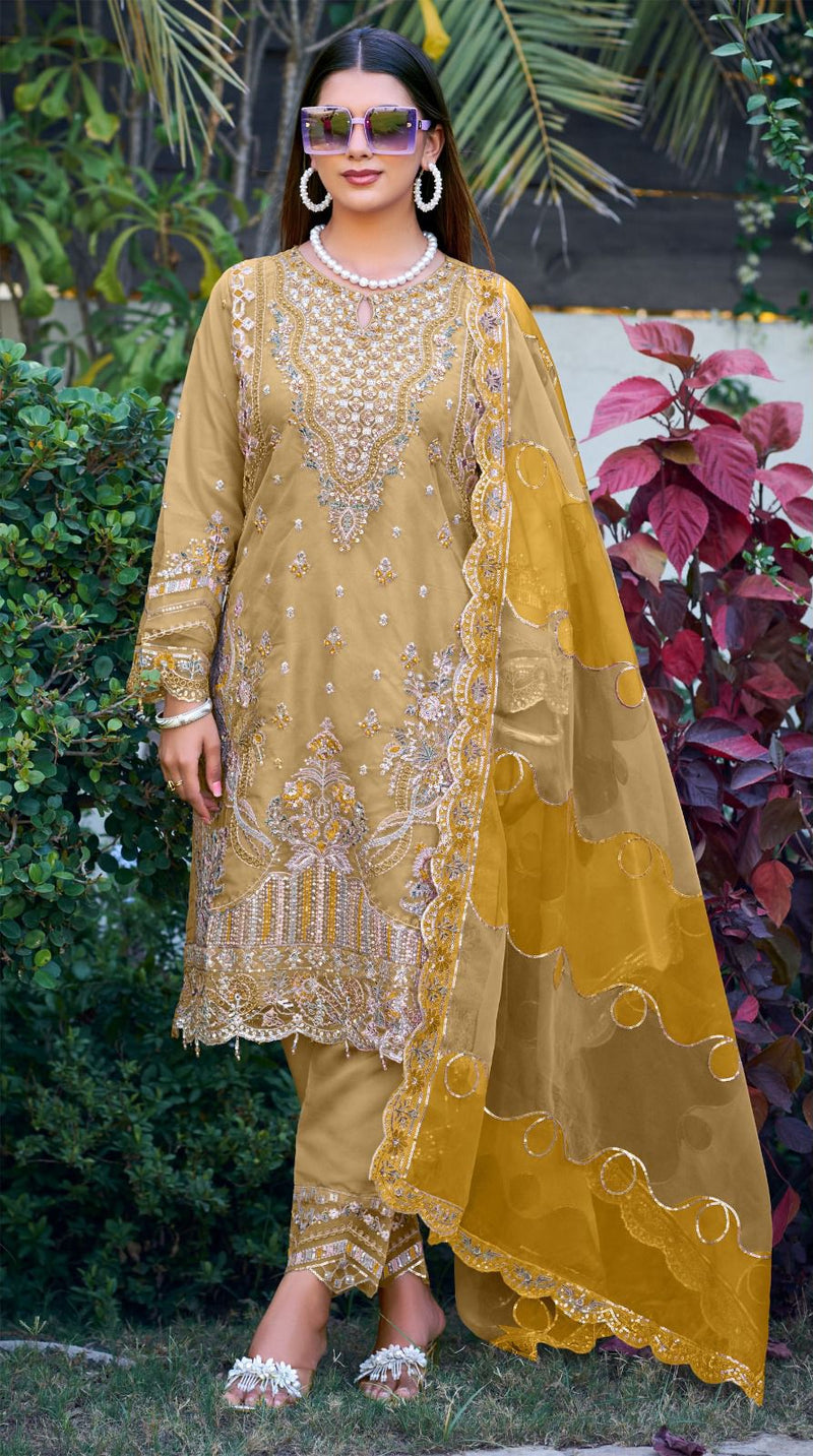 Husnara 5162 F Organza With Heavy Embroidery Worked Pakistani Suits