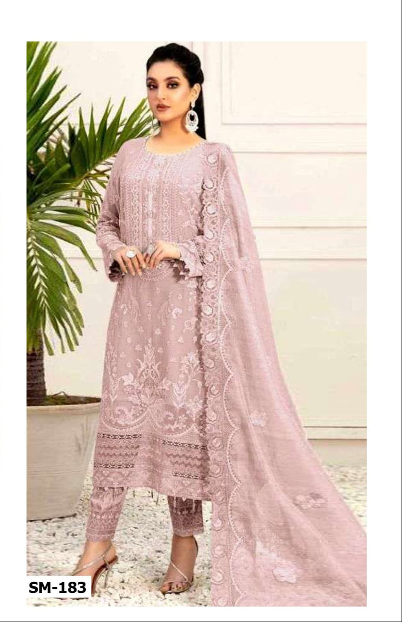 Sana Maryam Sm 183 Georgette With Heavy Embroidery Worked Pakistani Suits