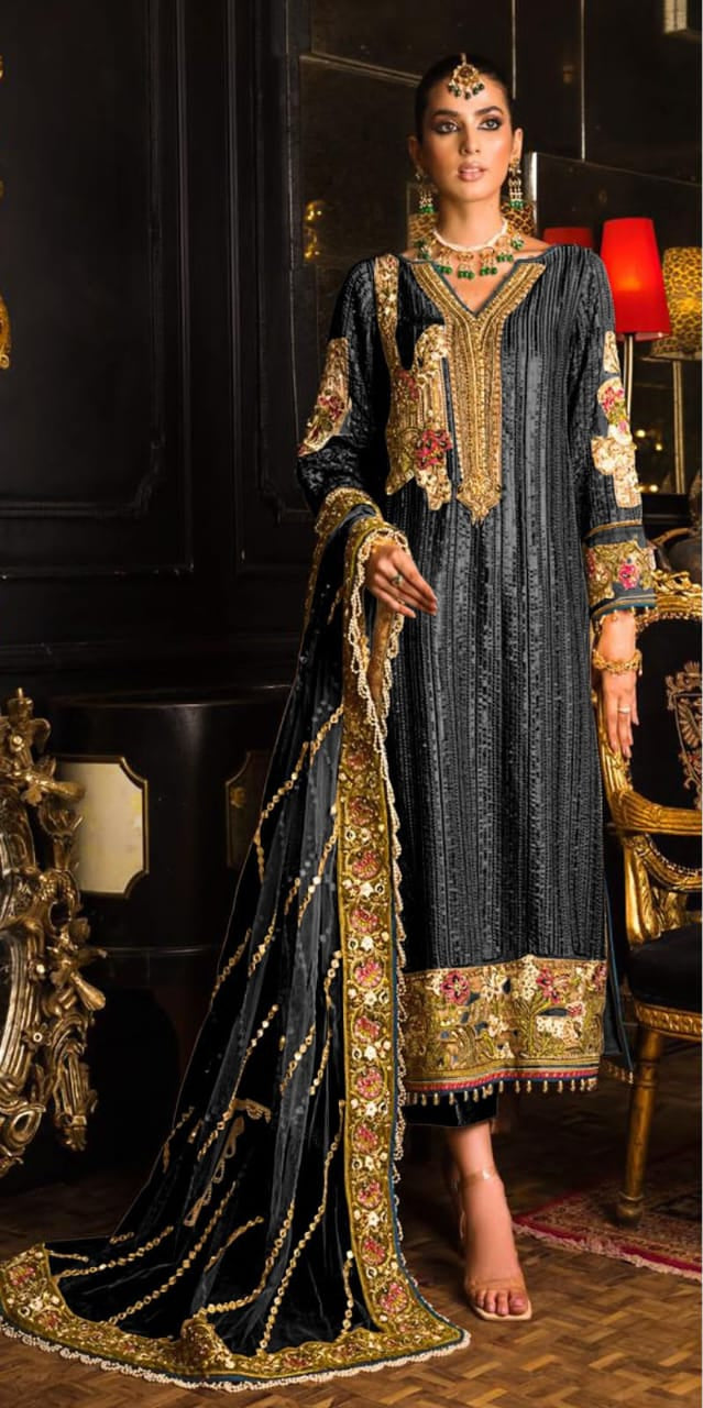 Serine S 115 B Georgette Embroidered Handwork Daimond An Zarkan Worked Pakistani Suits