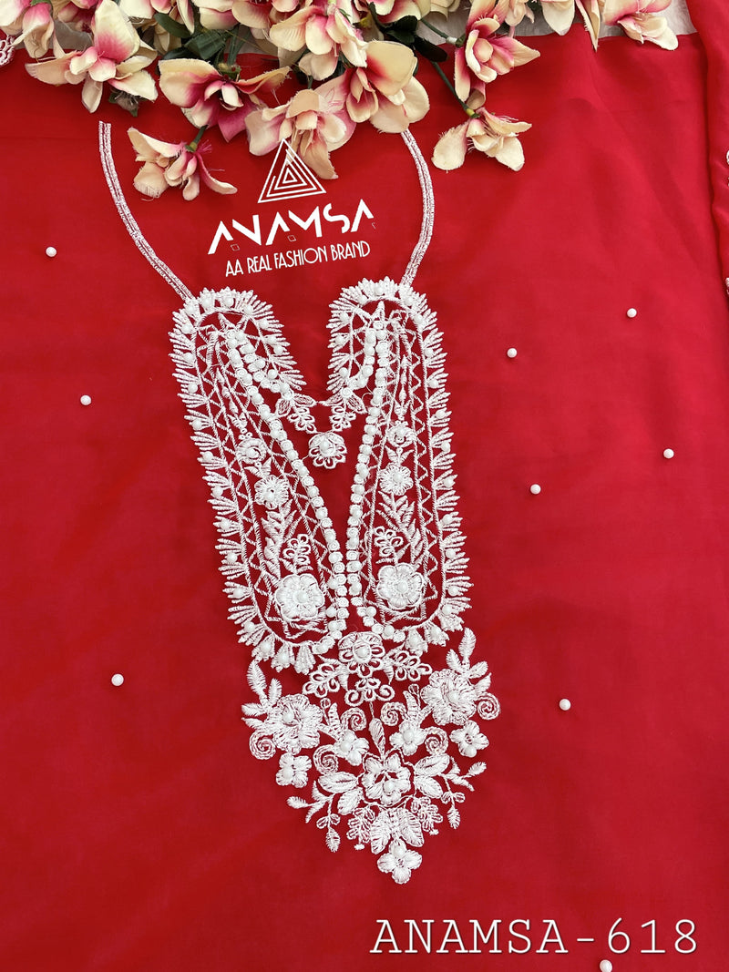 Anamsa 618 Fox Georgette With Heavy Embroidered With Sequence Moti Worked Pakistani Suits