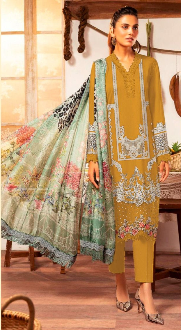 Taj Creations 527 Pure Cotton Print With Heavy Embroidery Worked Pakistani Printed Suits