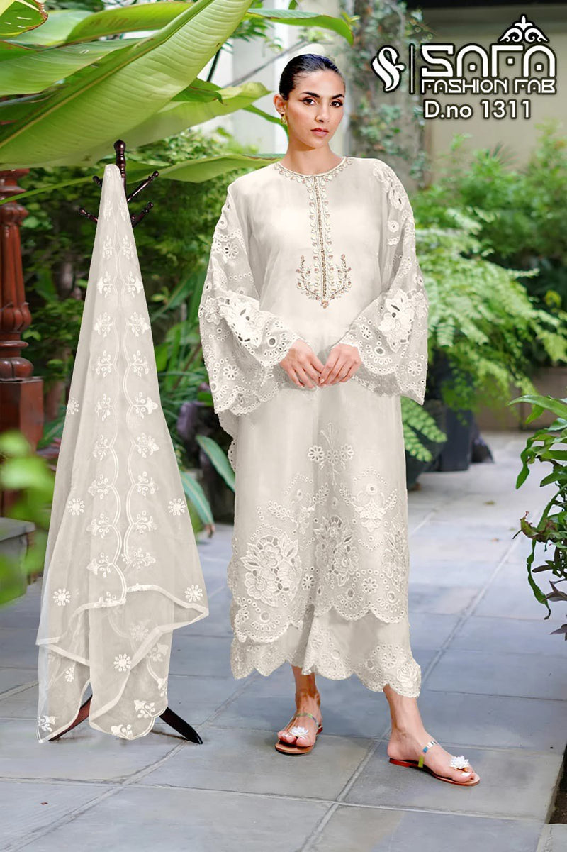 Safa 1311 Designer Embroidered Tunic With Sleeves Paired With Designer Cigarette Pants Readymade Pakistani Pret