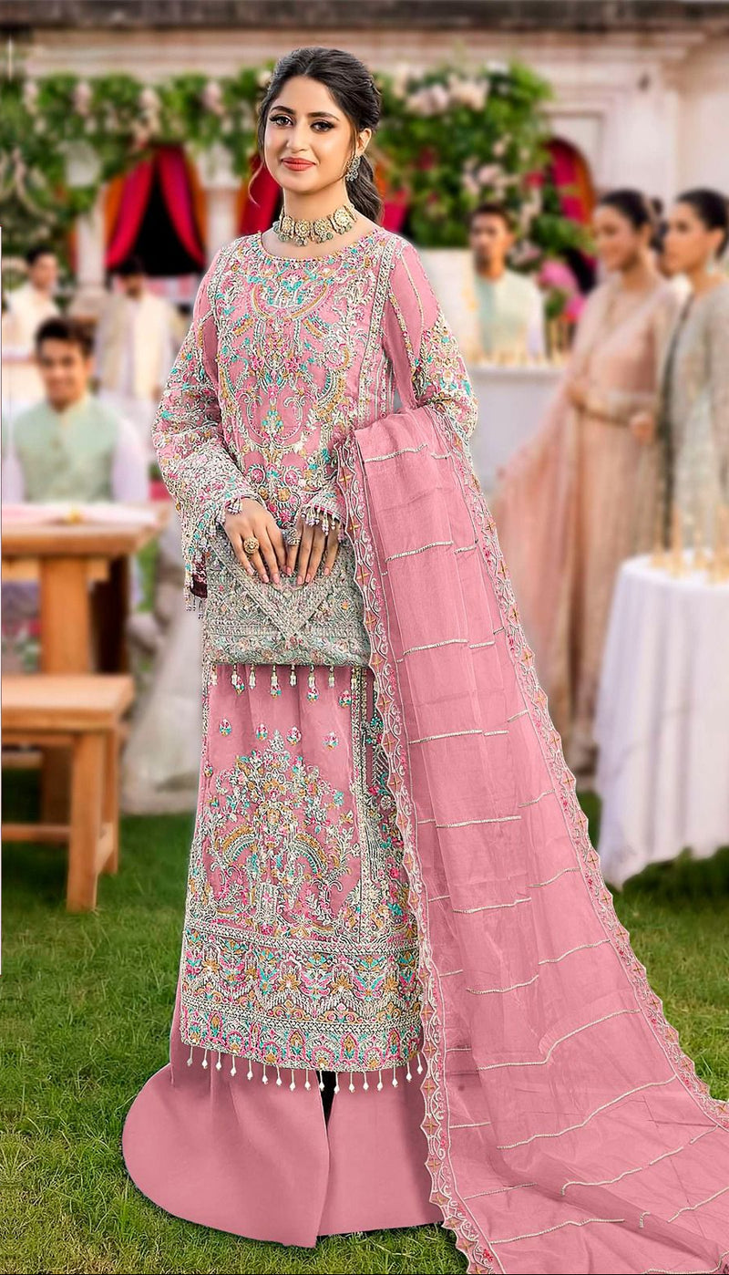 Florent 1021 A Organza With Heavy Embroidery Hand Work Zarkan Worked Pakistani Suits