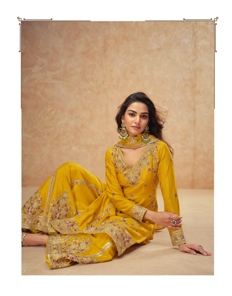 Aashirwad Guzarish 10162 Premium Chinnon Silk Party Wear Suits