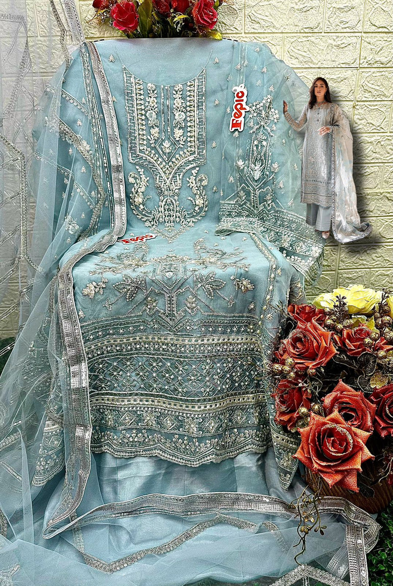 Fepic Rosemeen C 1565 B Organza Embroidered With Heavy Handwork Pakistani Suits