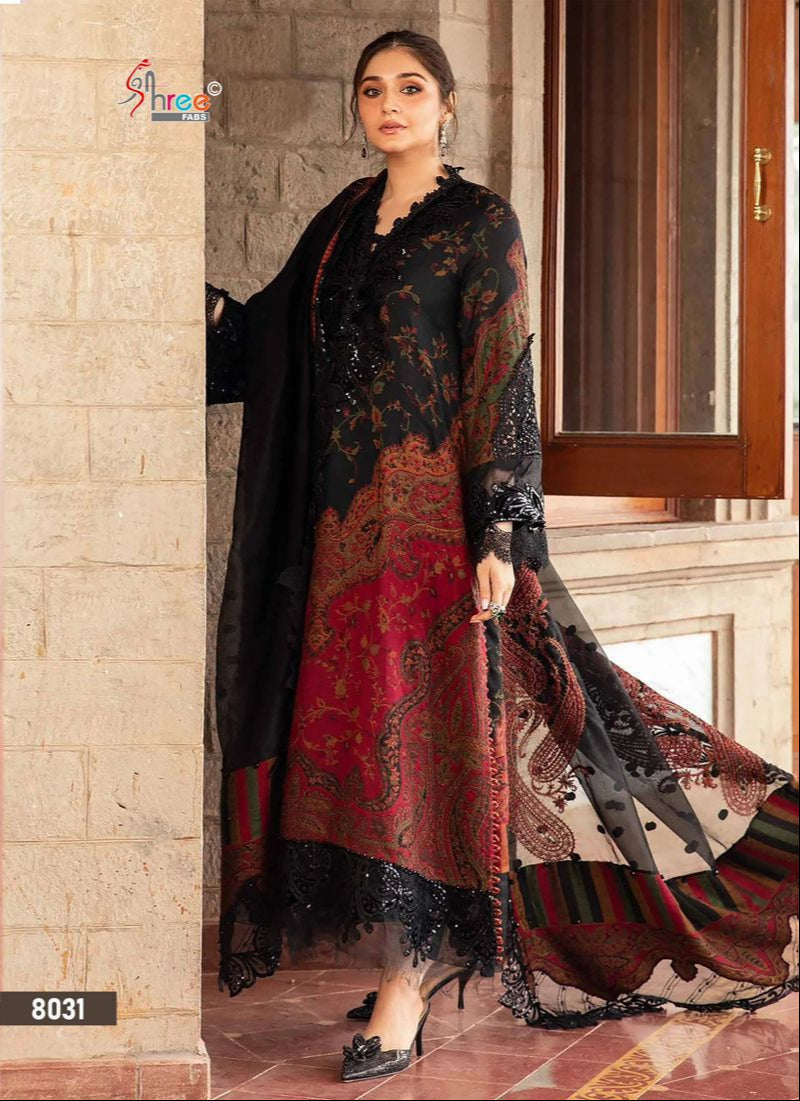 Shree Fabs S 8031 Mariya B Pure Cotton Print With Heavy Embroiderd Patches Pakistani Suits