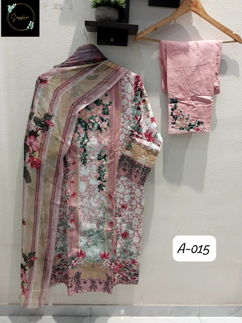 Sapphire A 015 C Readymade Lawn Suits With Heavy Multiple Patches Worked Pakistani Pret