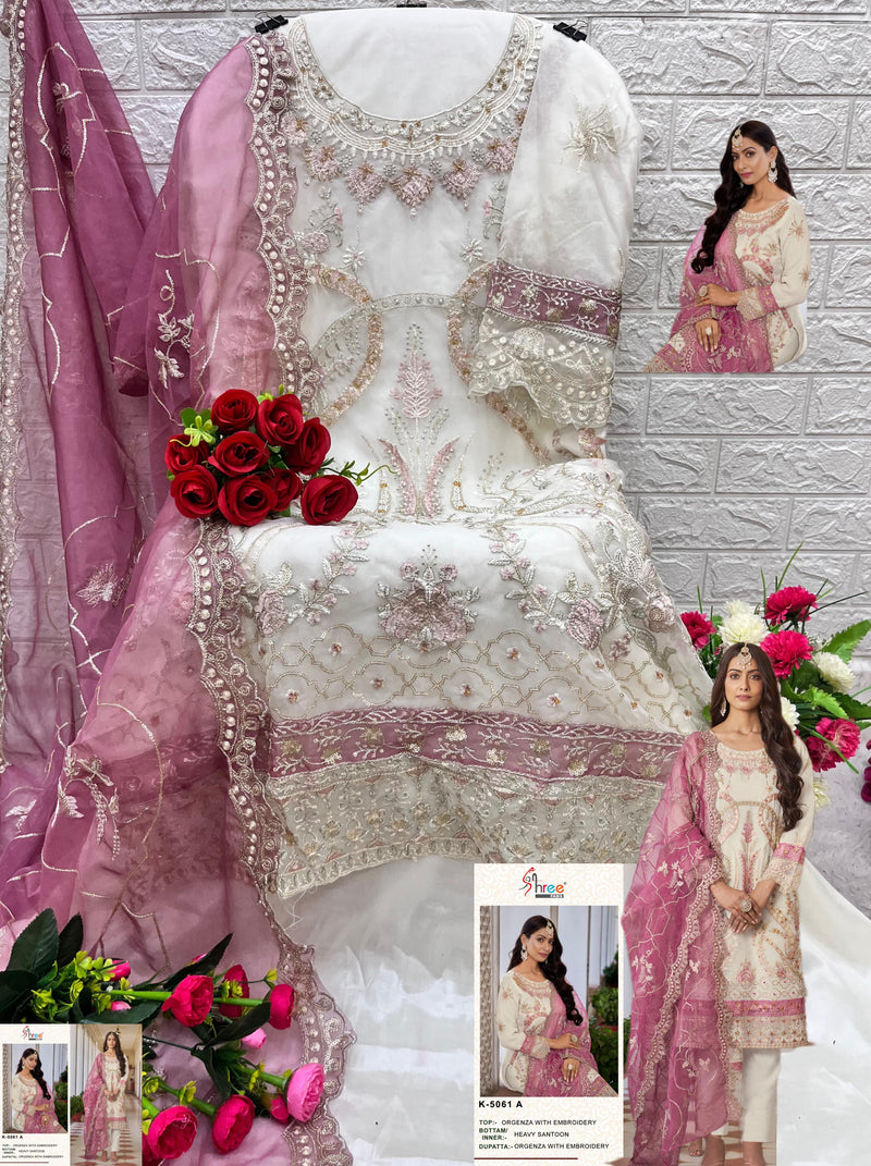 Shree Fabs K 5061 A Heavy Organza Heavy Embroidery With Hand Khatli Worked Pakistani Suits