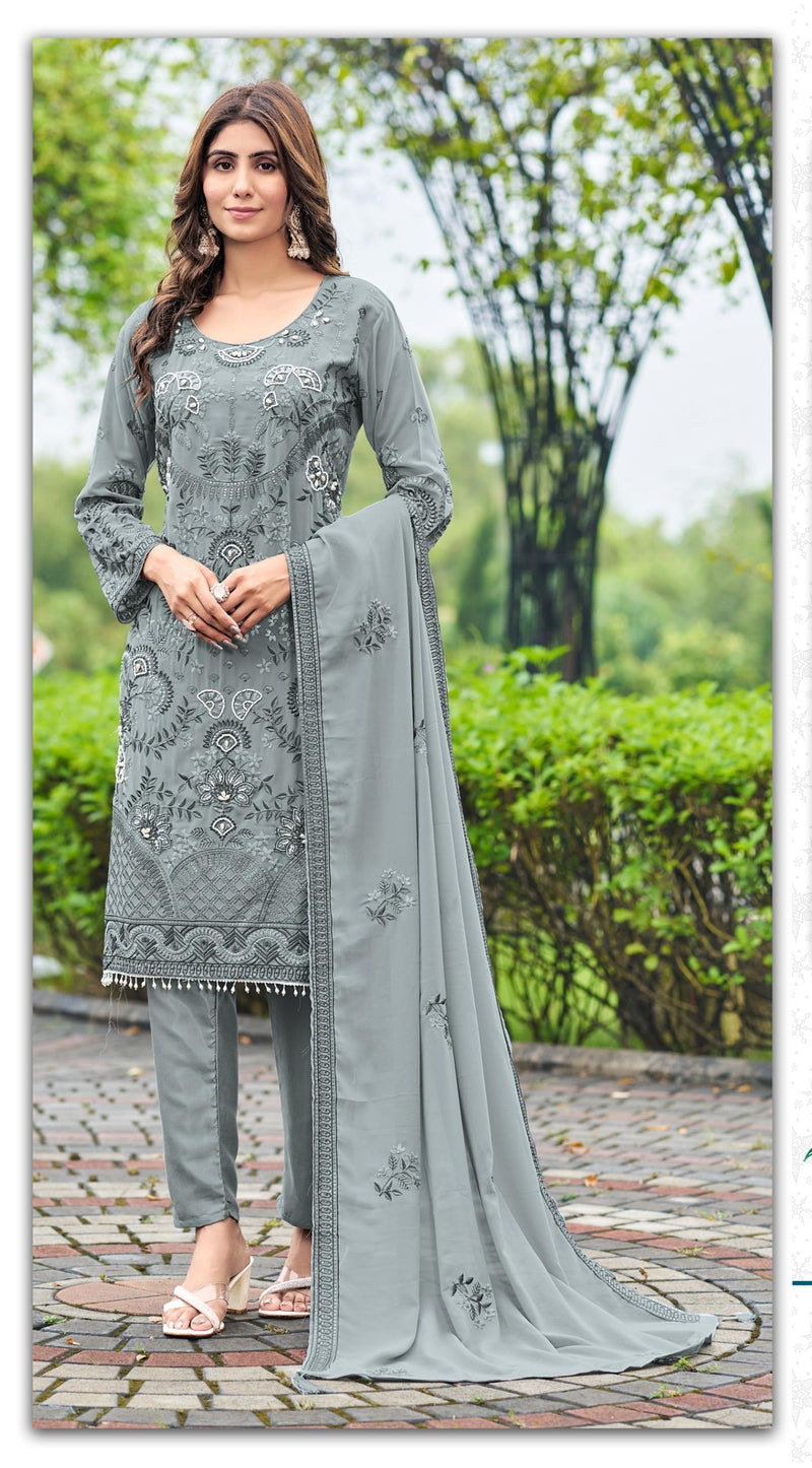 Shanaya S 199 Fox Georgette Embroidery Sequence Work Heavy Hand Khatali Handwork Pakistani Suits