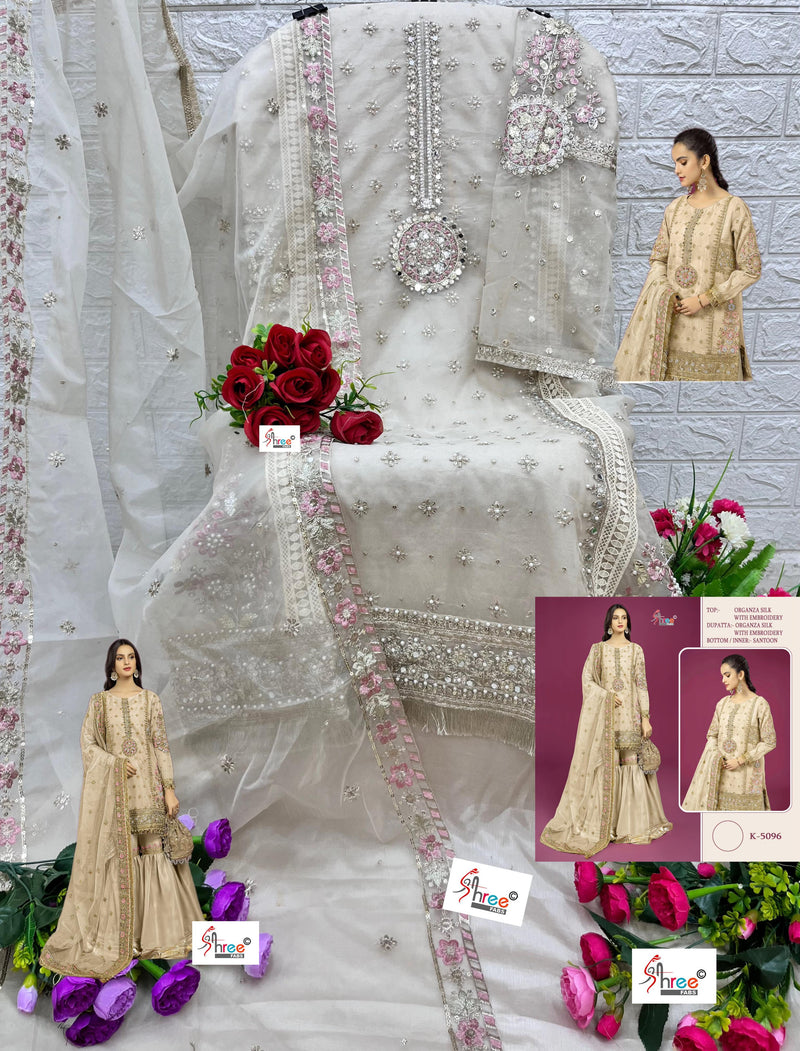 Shree Fabs K 5096 Organza Silk With Heavy Embroidery Worked Pakistani Suits