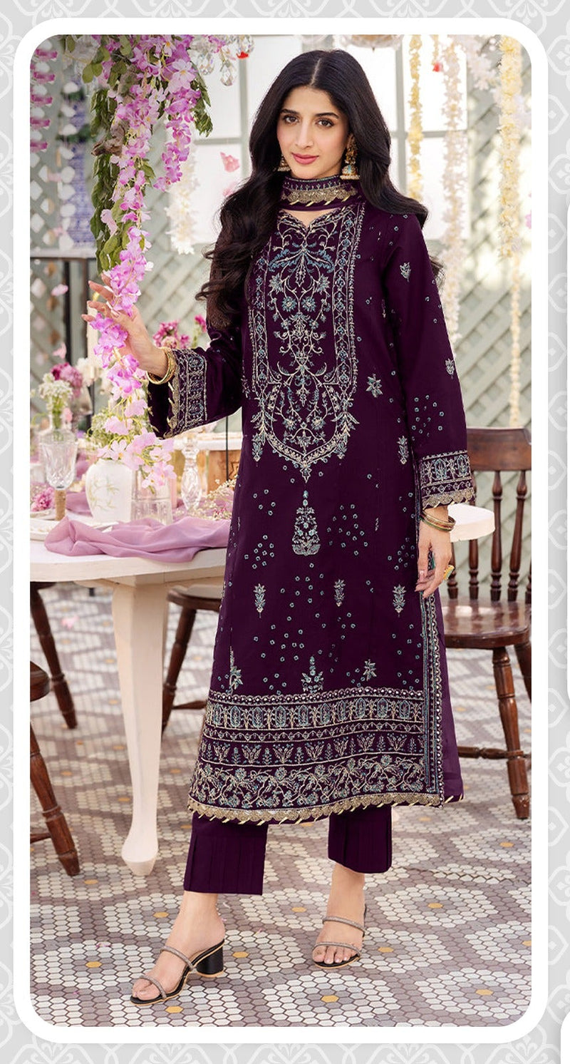 Safa Hya 919 A Premium Georgette With Full Zarkhan Designer Embroidery Pakistani Suits