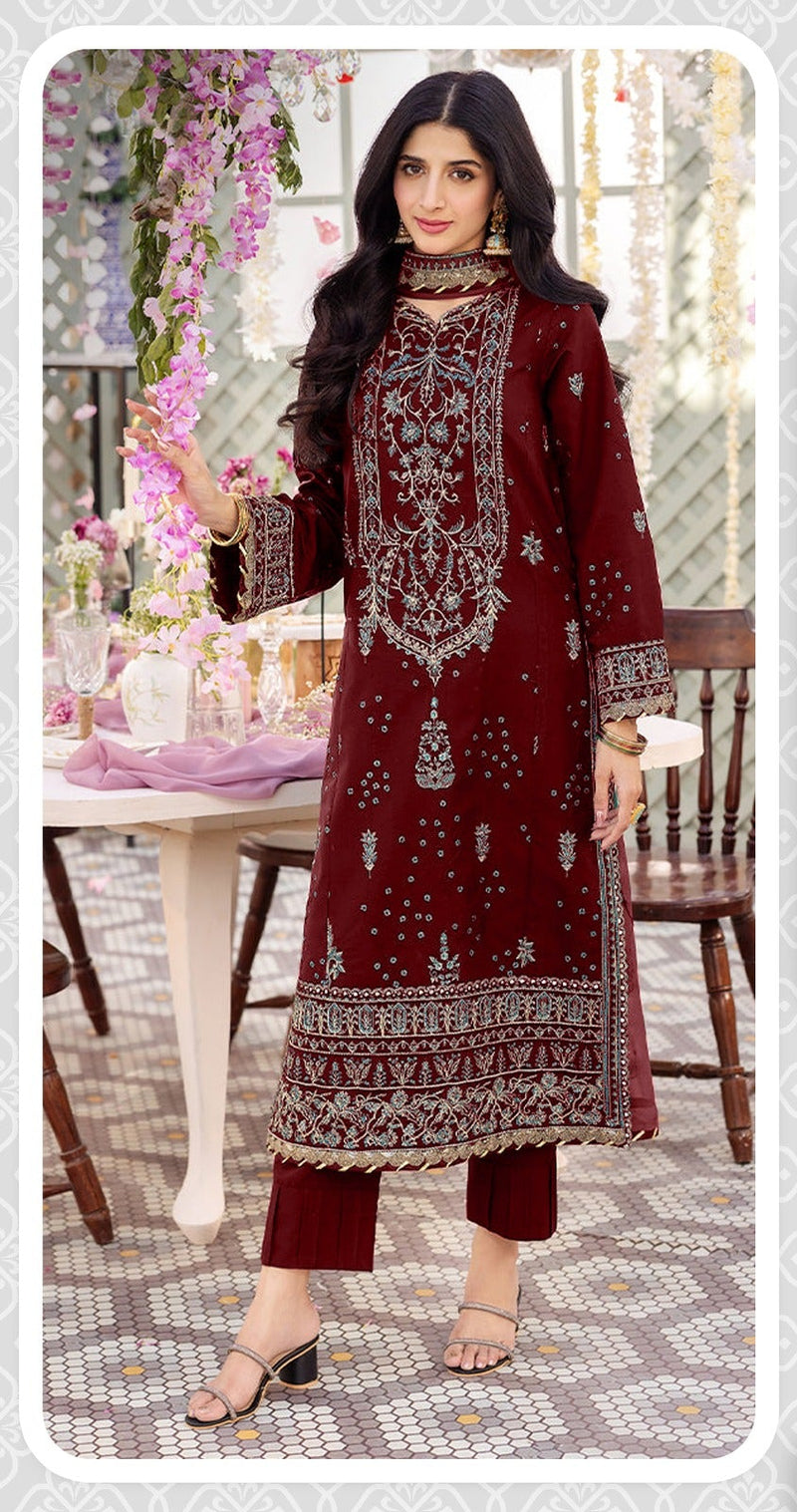 Safa Hya 919 C Premium Georgette With Full Zarkhan Designer Embroidery Pakistani Suits