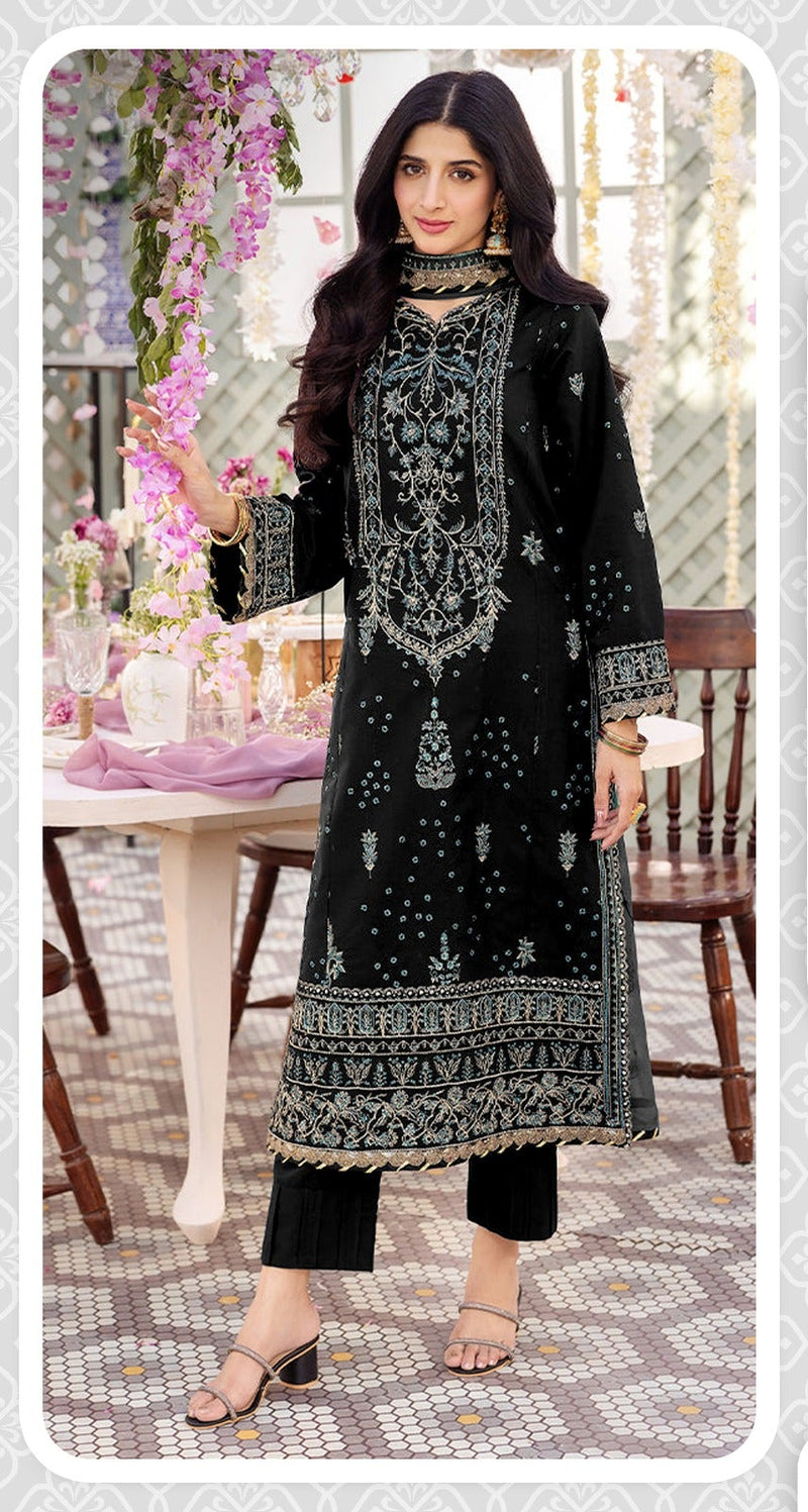 Safa Hya 919 D Premium Georgette With Full Zarkhan Designer Embroidery Pakistani Suits