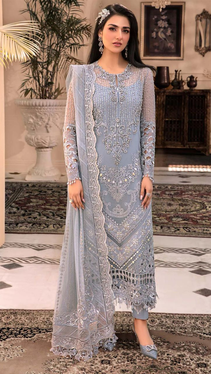 Fepic Rosemeen D 5421 Organza Heavy Embroidered With Handwork Pakistani Suits