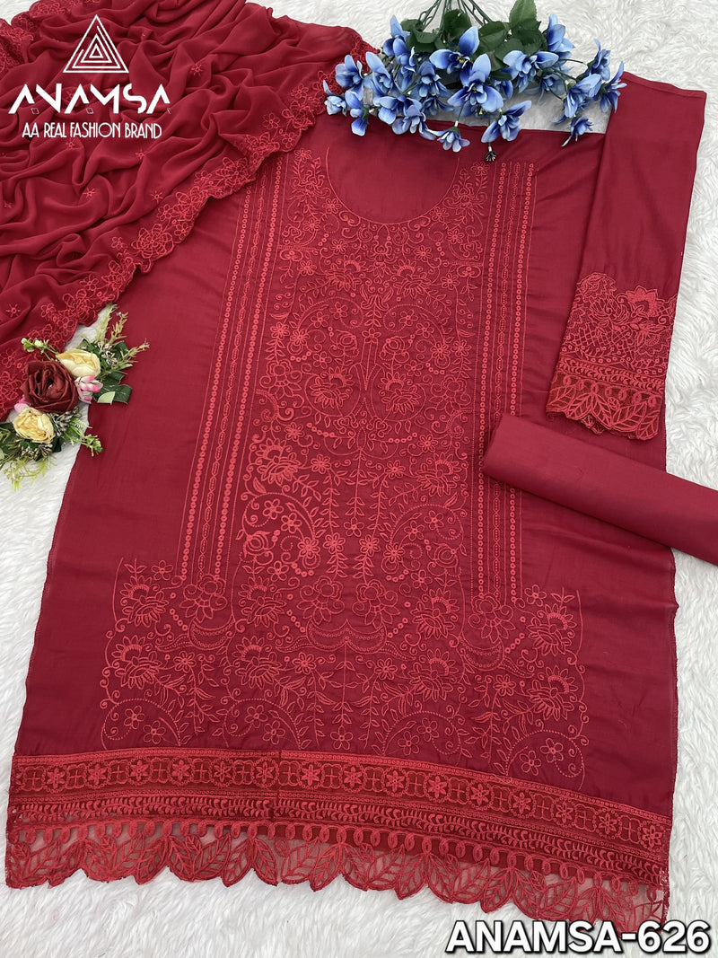 Anamsa 626 Pure Quality Jaam Cotton With Heavy Embroidered And Sequence Worked Pakistani Suits