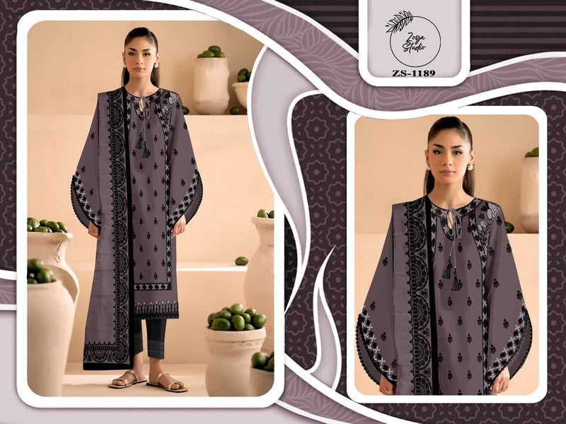 Zoya Studio ZS 1189 C Readymade Satin Georgotte Delicate Embroidery Latkan Pakistani Pret