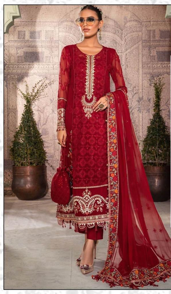 Zarqash Z 3007 Fox Georgette Embroidered Worked Stylish Wear Pakistani Suits