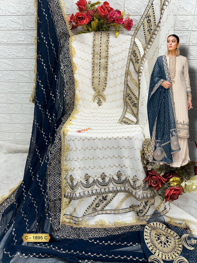 Fepic Rosemeen C 1895 C Georgette Embroidered Worked Stylish Pakistani Suits