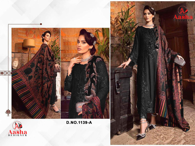 Aasha 1139 A Heavy Reyon With Self Embroidery Worked Casual Pakistani Suits