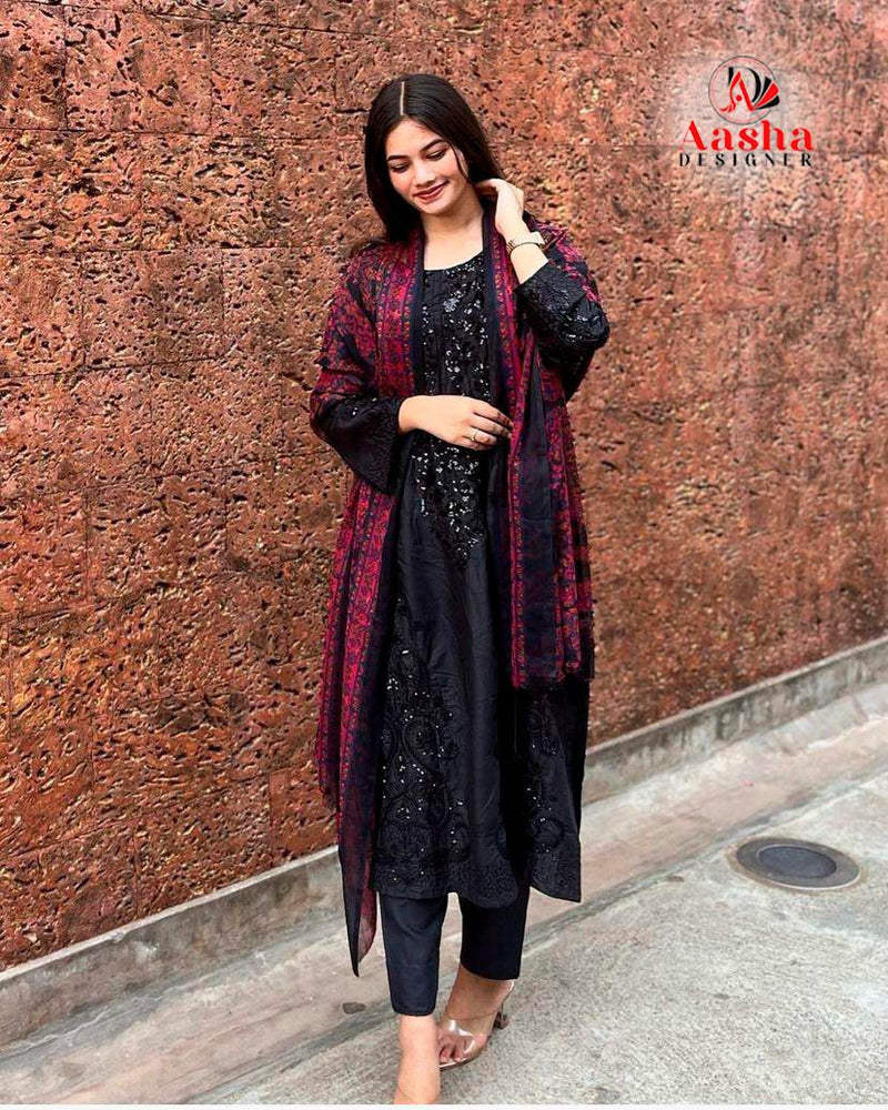 Aasha 1139 A Heavy Reyon With Self Embroidery Worked Casual Pakistani Suits