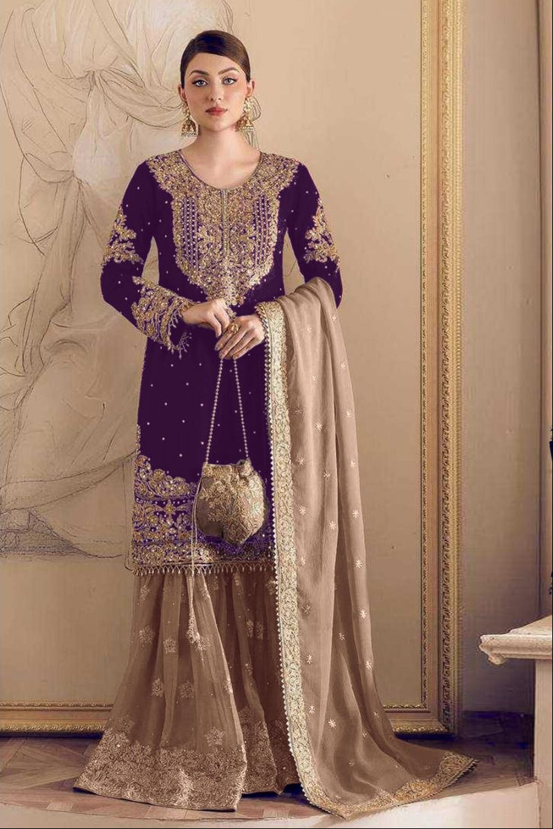 Anamsa 631 Fox Georgette With Heavy Embroidered With Sequence Work And Moti Work Pakistani Suits