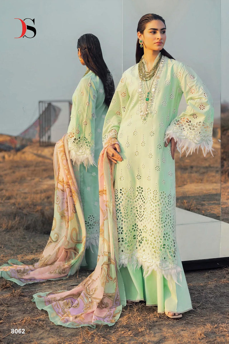 Deepsy Adan Libas Lawn 25 Pure Cotton With Heavy Self Heavy Boering Work Pakistani Suits