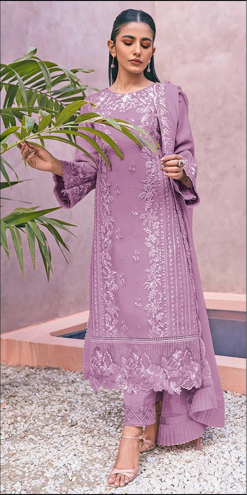 Serine S 382 Fox Georgette Embroidered With Zarkan Worked Pakistani Suits