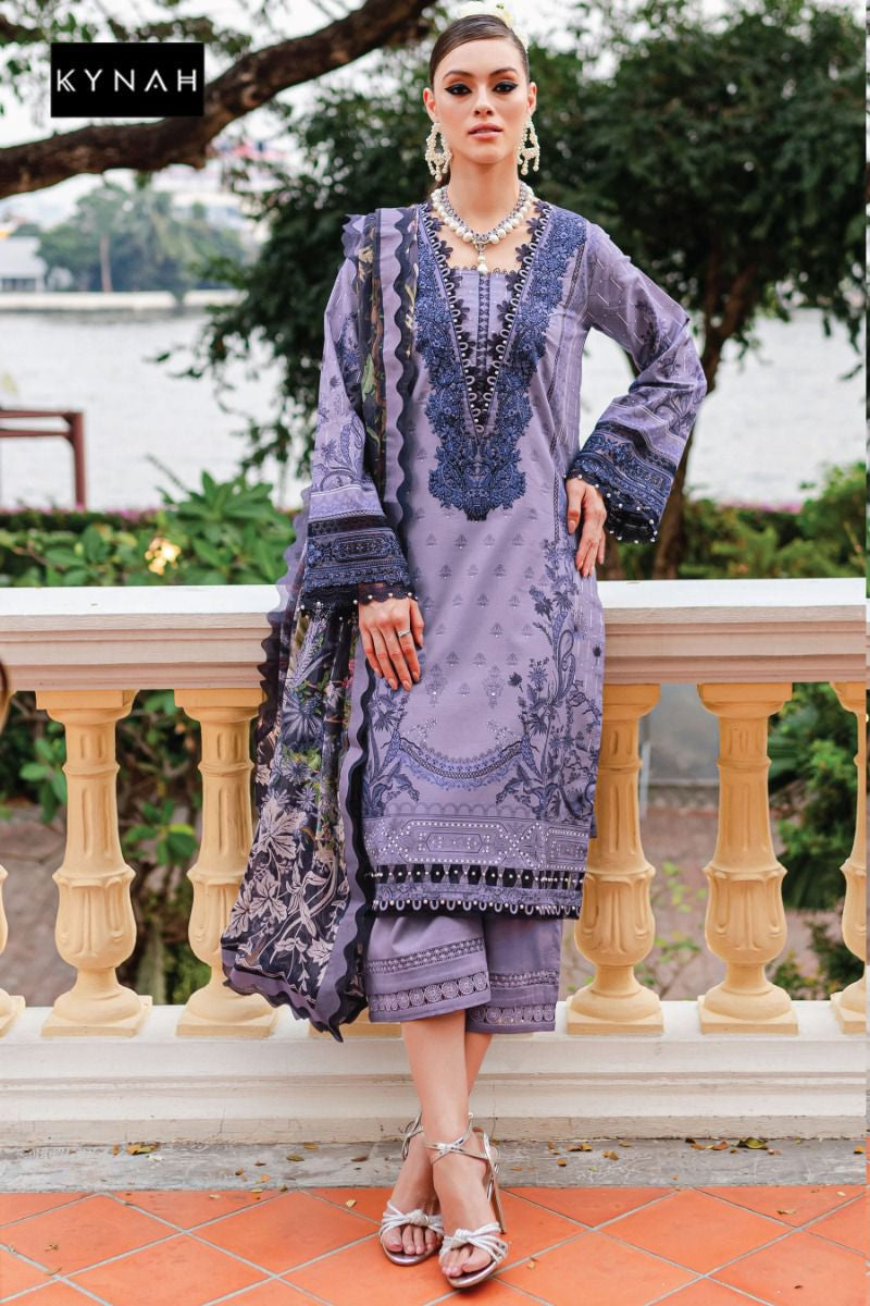 Kynah 2166 Pure Lawn Print With Exclusive Heavy Patch Embrodery Worked Pakistani Suits