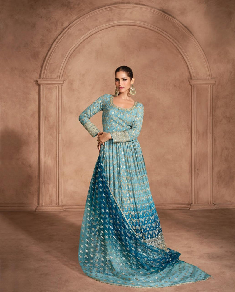 Sayuri Aditi 5688 Real Gerogette Full Heavy Look Embroidered Dresses With Embroidered Net Dupatta