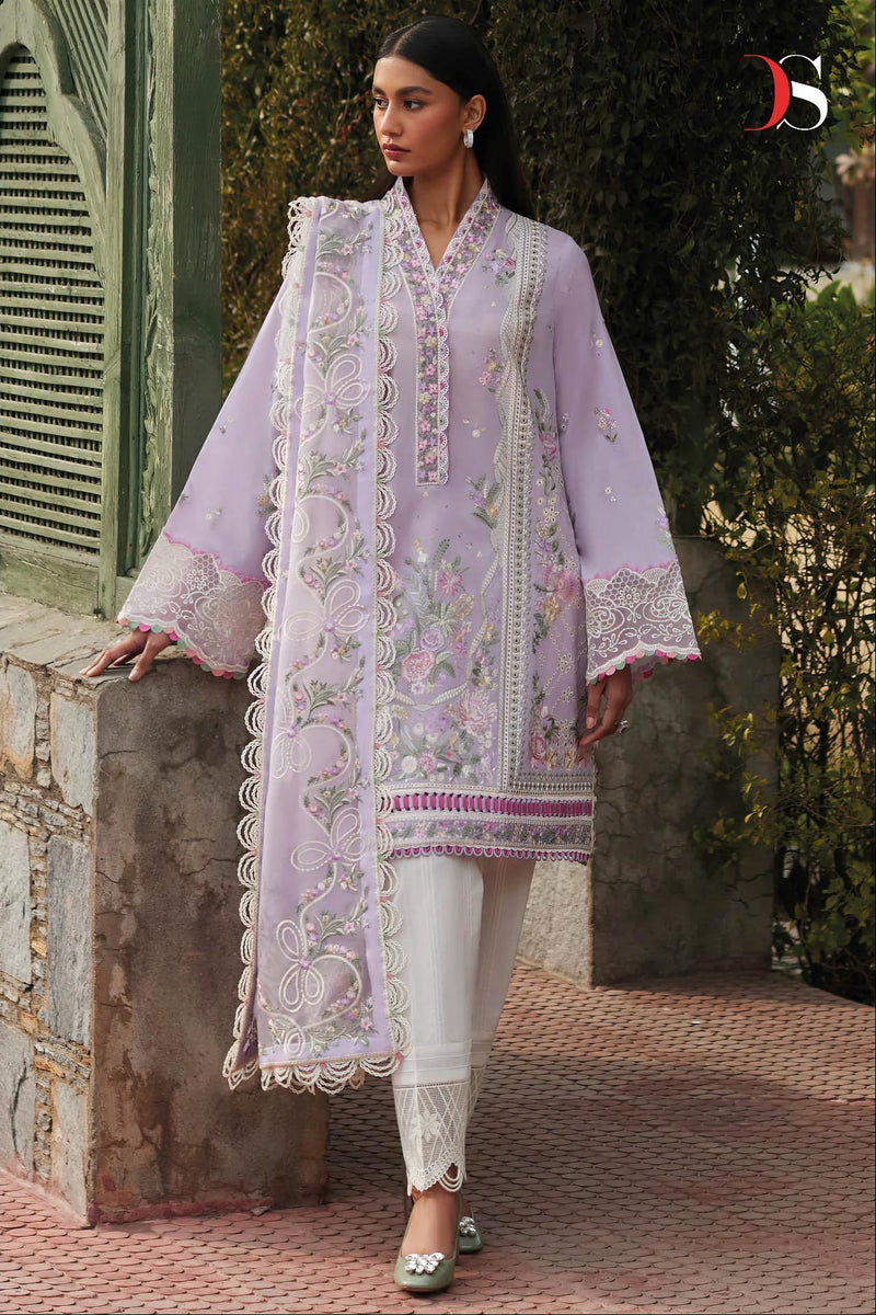 Deepsy Suits Elan Lawn 25 Pure Cotton With Heavy Self Embroidery Attached Patches Pakistani Suits