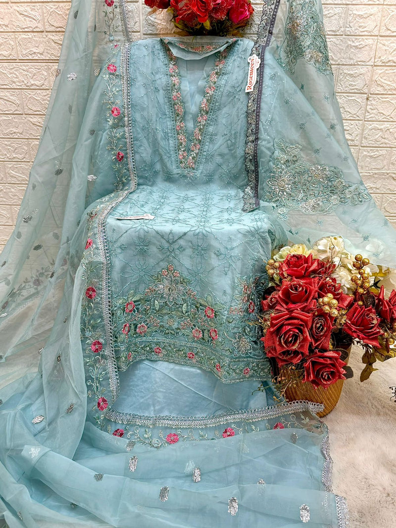 Fepic Rosemeen C 1762 Organza Embroidered Worked Pakistani Suits