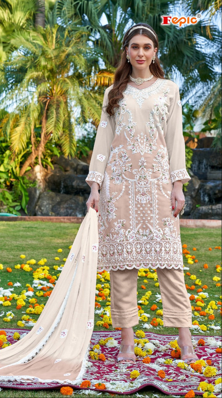 Fepic Rosemeen C 5434 Organza Embroidered Worked Pakistani Suits