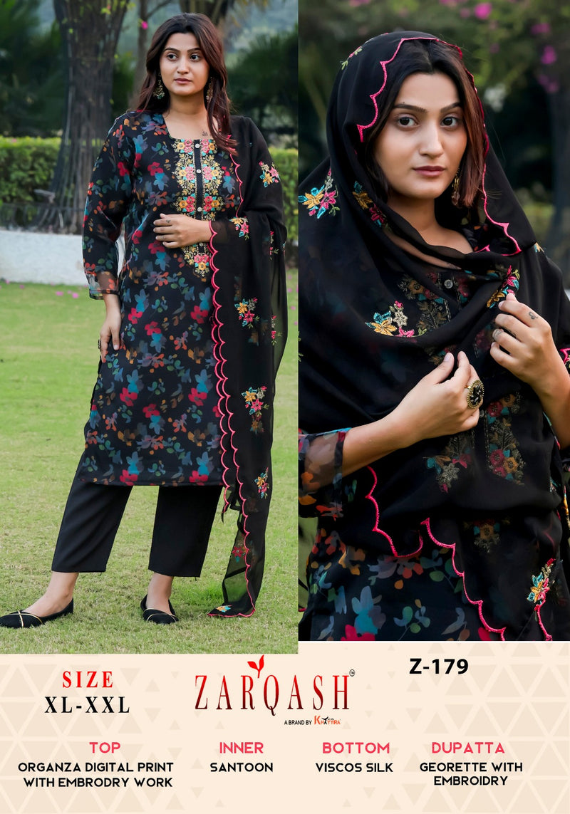 Zarqash 179 Organza Digital Print With Embroidry Worked Pakistani Suits