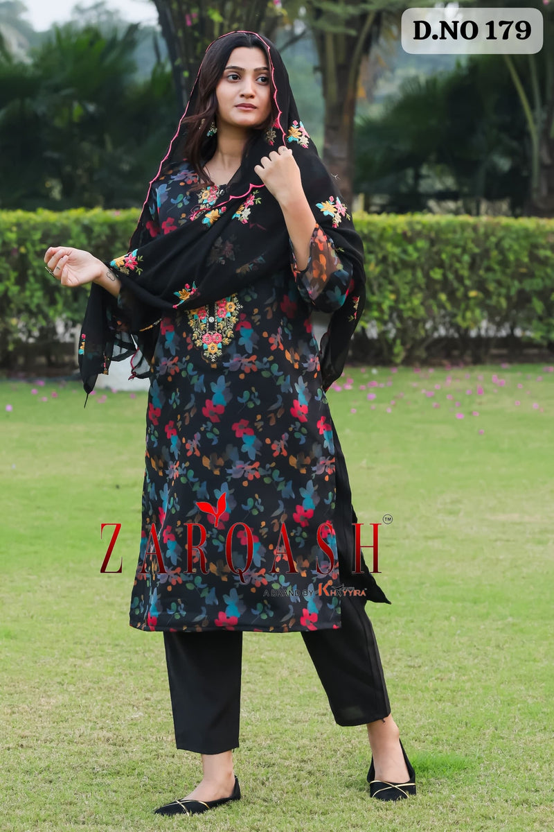 Zarqash 179 Organza Digital Print With Embroidry Worked Pakistani Suits