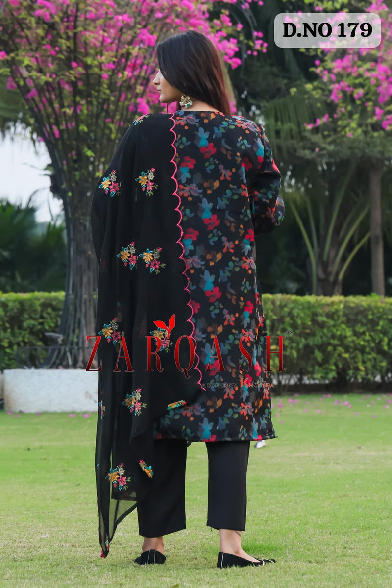 Zarqash 179 Organza Digital Print With Embroidry Worked Pakistani Suits