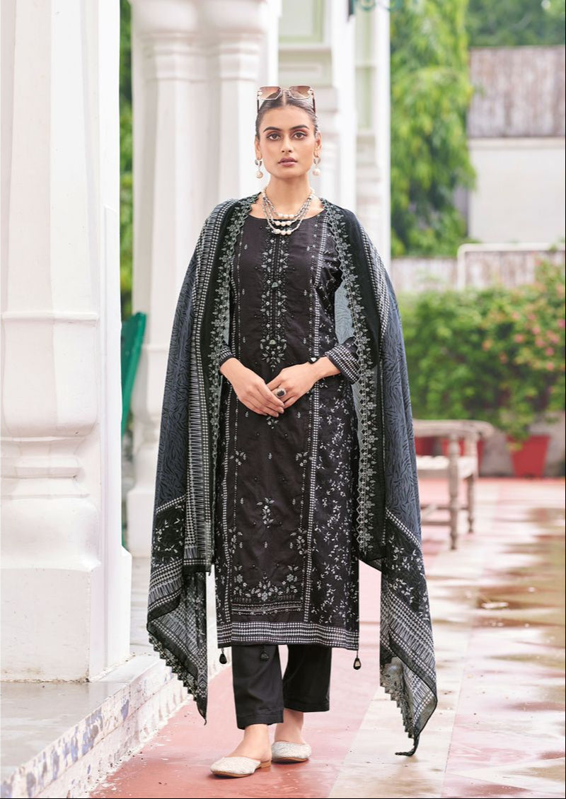 Jihan Bin Saeed 3529 Pure Lawn Print With Exclusive Heavy Self Embrodery Pakistani Suits