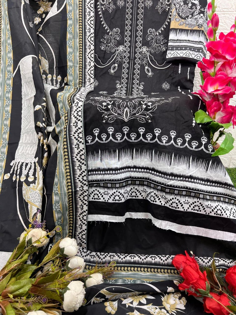 Taj 586 Pure Cotton Print With Heavy Self Embroidery Worked Pakistani Suits