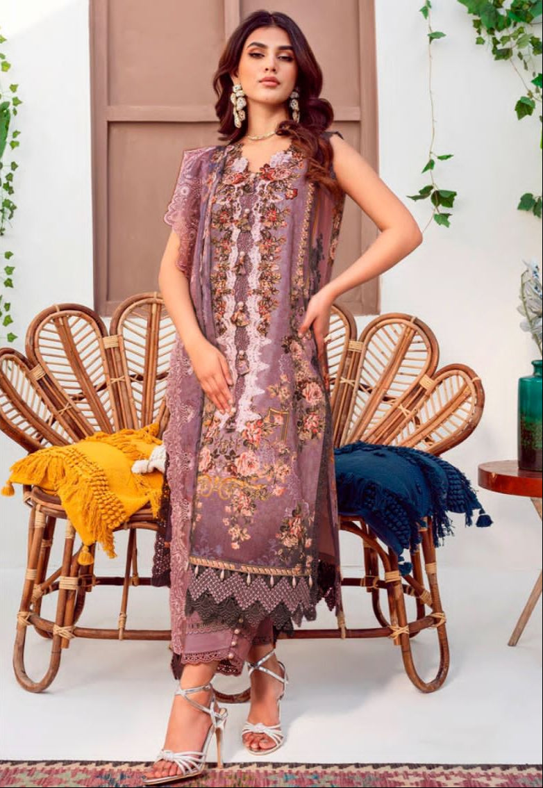 Taj 576 Pure Cotton Print With Heavy Embroidery Worked Pakistani Suits