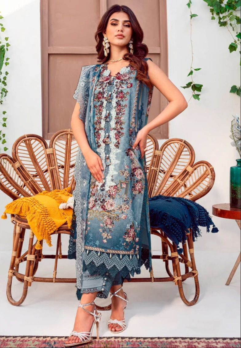 Taj 575 Pure Cotton Print With Heavy Embroidery Worked Pakistani Suits