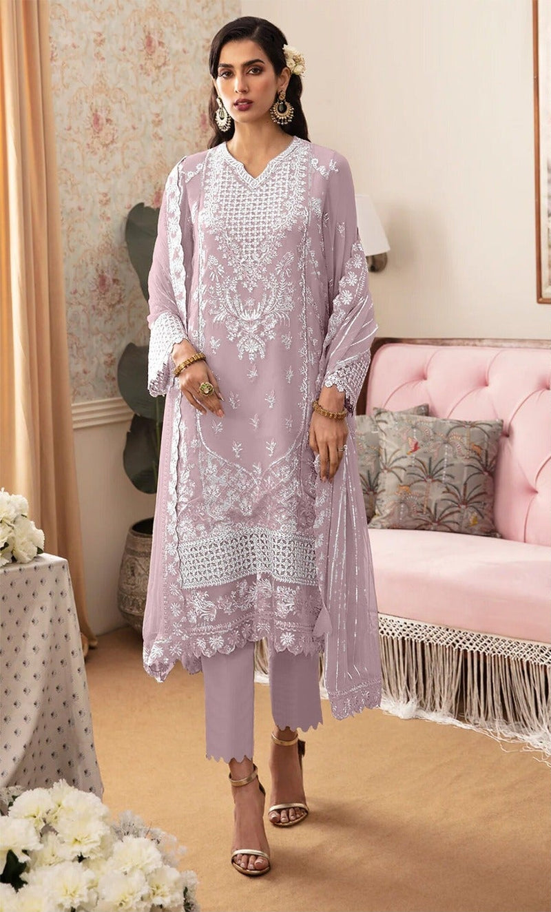 Fepic Rosemeen 1889 D Georgette Embroidered Worked Pakistani Suits